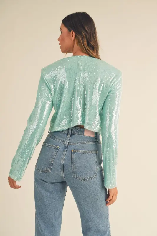Mint Sequin Crop Top online
